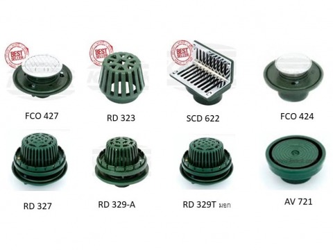 ชุดระบาน้ำหลังคา Roof Drain ชุดช่องเปิดทำความสะอาดท่อที่พื้น